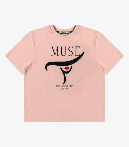 T- Shirt Feminina Manga Curta Endless Rosa