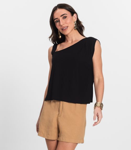 Regata Feminina em Viscose Creponada Endless Preto