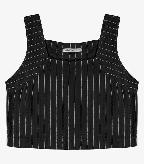 Regata Cropped Feminino Decote Quadrado Endless Preto