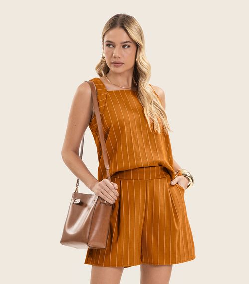 Regata Feminina Decote Quadrado Endless Marrom