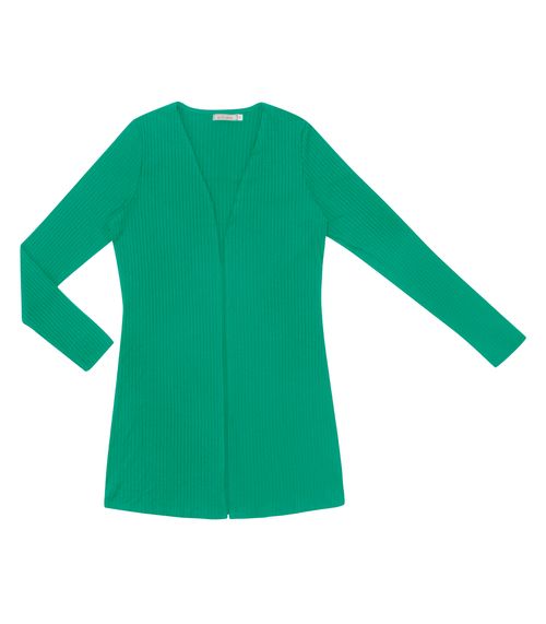 Cardigan Feminino Ribana Canelada Endless Verde