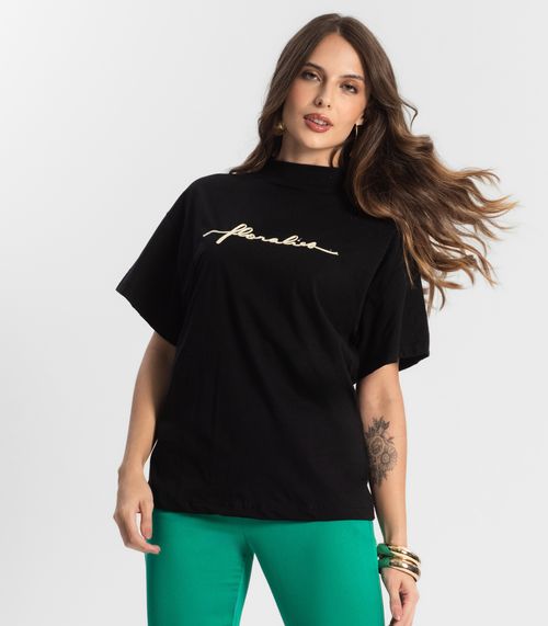 Camiseta Feminina Gola Alta Endless Preto
