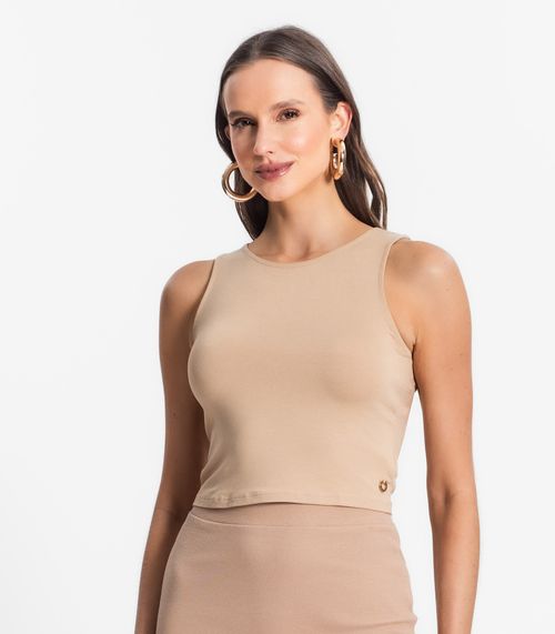 Regata De Viscotorcion Básica Feminina Endless Marrom