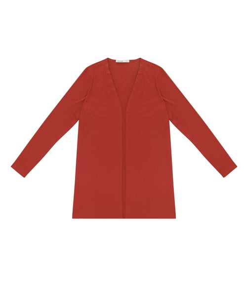 Cardigan Feminino Ribana Canelada Endless Vermelho