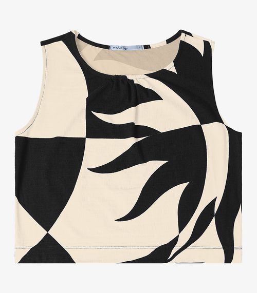 Regata Feminina Estampada Endless Preto