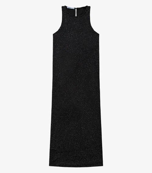Vestido Midi Com Brilho Endless Preto
