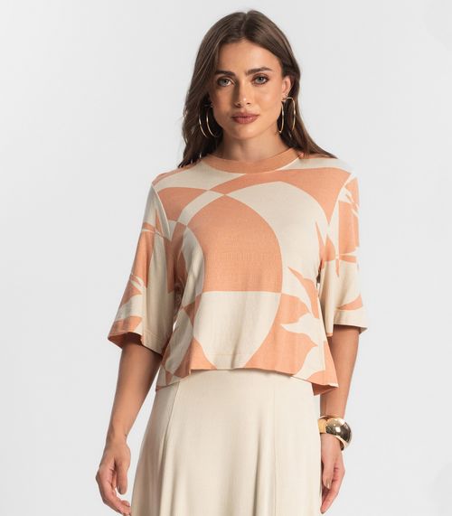 Blusa Feminina Manga Curta Endless Marrom