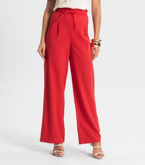 Calça De Viscose Rajada Feminina Endless Vermelho