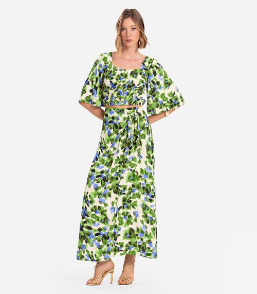Saia Longa Estampada Endless Verde