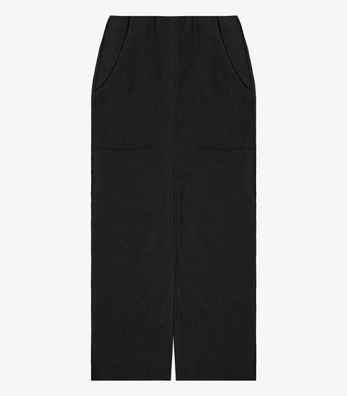 Saia Midi Com Bolso Endless Preto