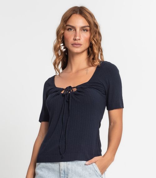 Blusa Feminina Com Amarração Endless Azul