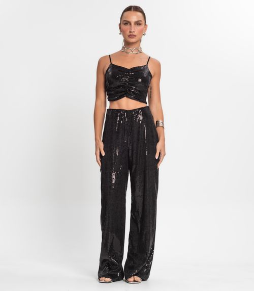 Calça De Paetê Feminina Endless Preto