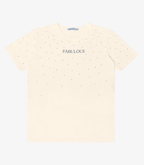 Camiseta Feminina Com Strass Endless Bege