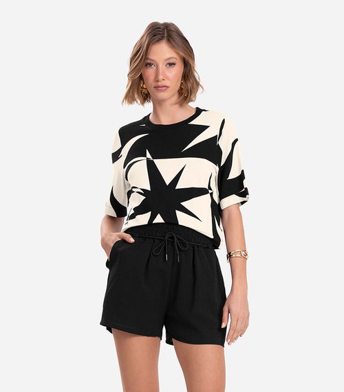 Blusa Feminina Manga Curta Endless Preto