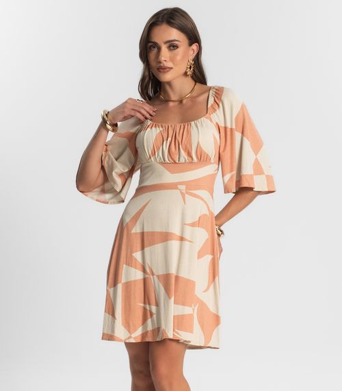 Vestido Feminino Estampado Endless Marrom