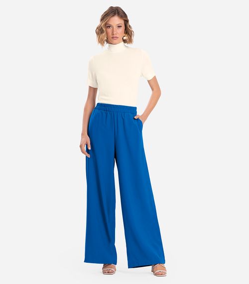 Calça De Viscose Rajada Feminina Endless Azul