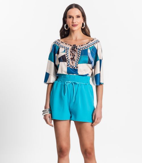 Shorts Feminino De Poá Light Endless Azul