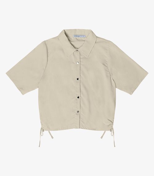 Camisa Feminina Gola Dupla Endless Bege