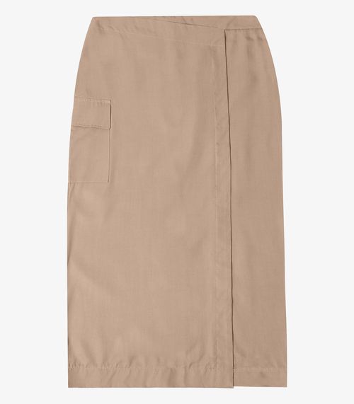 Saia Midi Com Fenda Endless Marrom