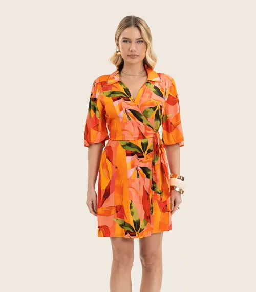 Vestido Chemise Feminino Transpassado Endless Rosa