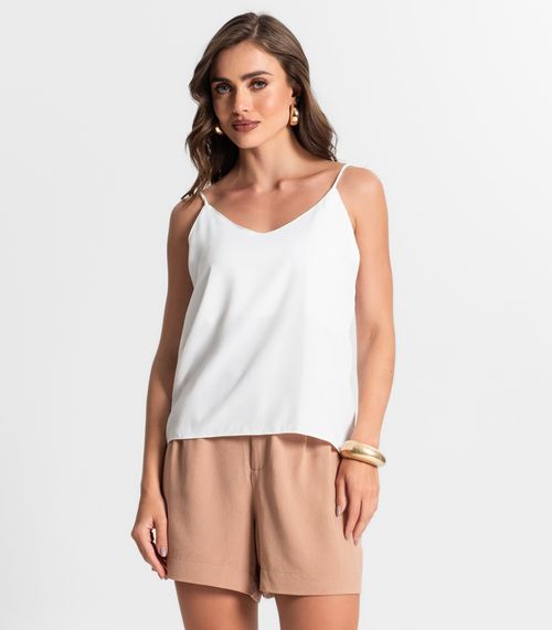 Blusa De Alça Tecido Crepe Marrocos Endless Branco