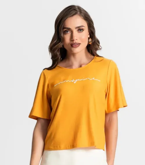 Blusa Feminina Em Visco Tricot Endless Amarelo