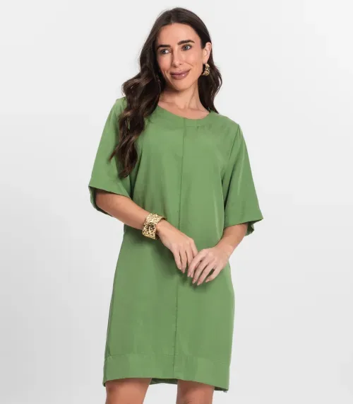 Vestido Curto Feminino Gola Redonda Endless Verde