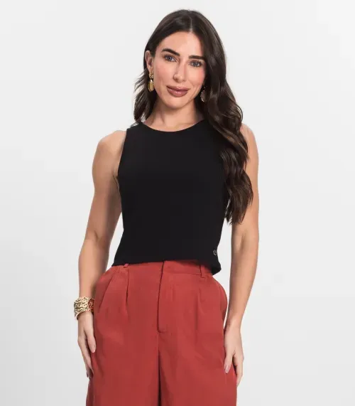 Regata De Viscotorcion Básica Feminina Endless Preto