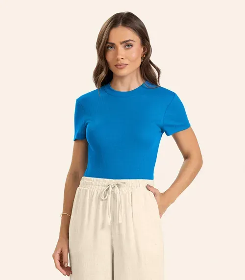 Blusa Feminina Em Ribana Endless Azul