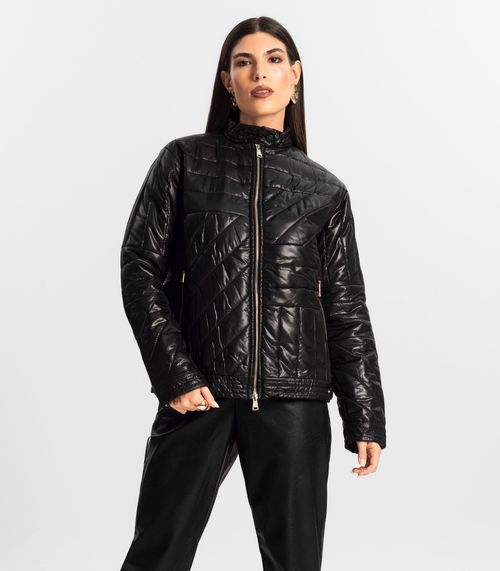 Jaqueta Feminina Em Microfibra Endless Preto