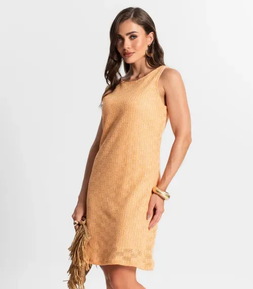 Vestido Em Tricot Duo Endless Laranja