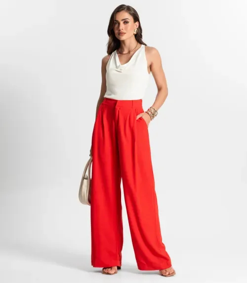 Calça Pantalona Feminina Endless Laranja