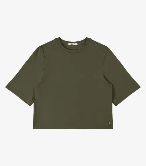 Blusa Feminina Manga Curta em Molecotton Endless Verde