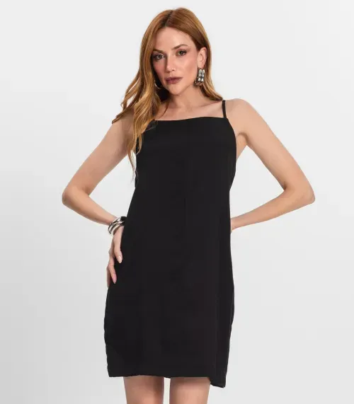 Vestido Feminino Decote Quadrado Endless Preto