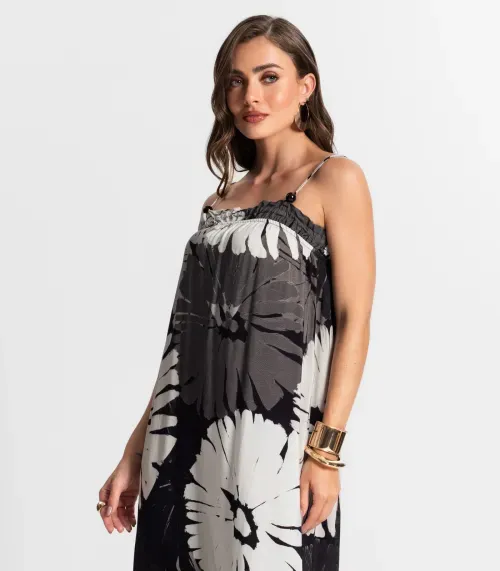 Vestido Midi De Alça Endless Cinza