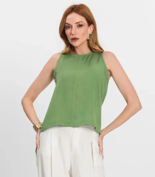 Regata Feminina Curta Decote Redondo Endless Verde