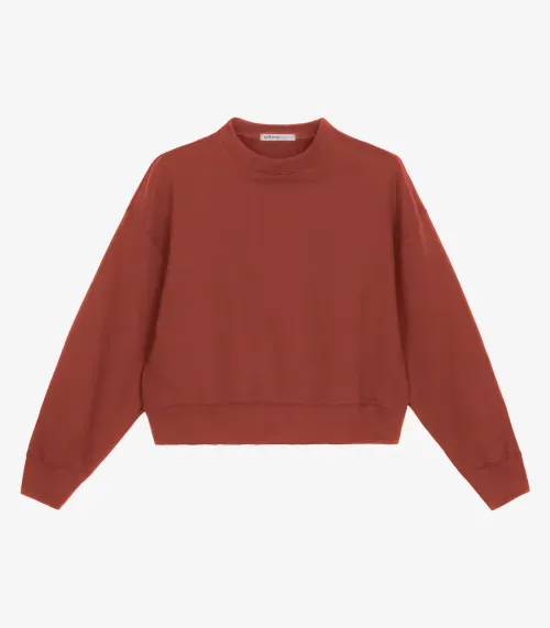 Cropped Manga Longa Moletom Feminino Endless Laranja