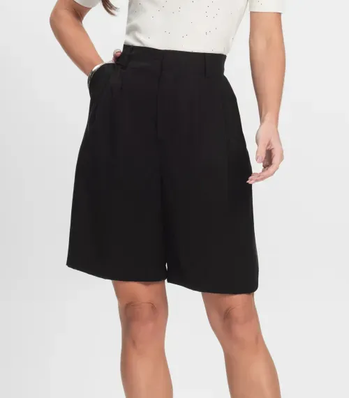 Bermuda Feminina Com Bolsos Endless Preto