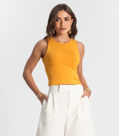 Regata De Viscotorcion Básica Feminina Endless Amarelo