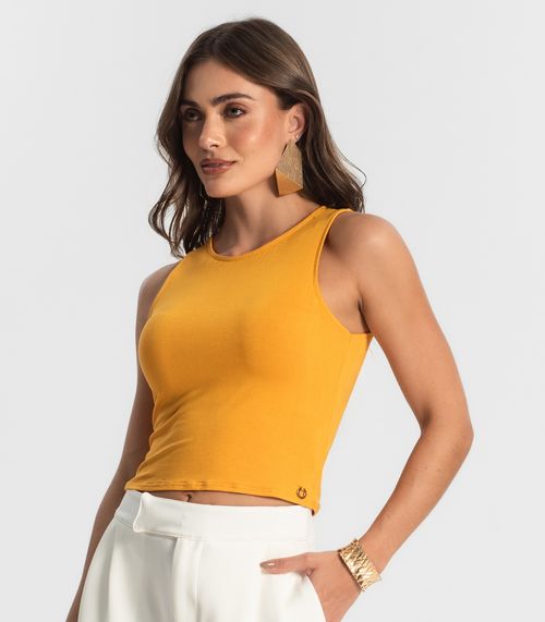 Regata De Viscotorcion Básica Feminina Endless Amarelo