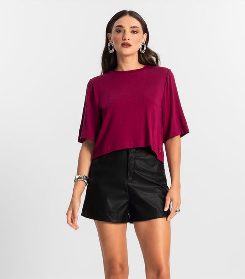 Blusa Feminina Manga Curta em Molecotton Endless Vermelho