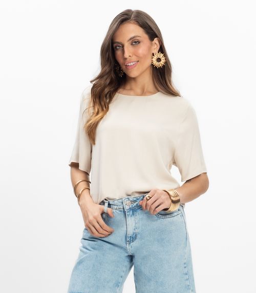 Blusa Viscose Double Feminina Endless Bege