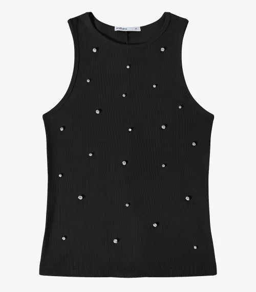 Regata em Ribana Feminina Endless Preto