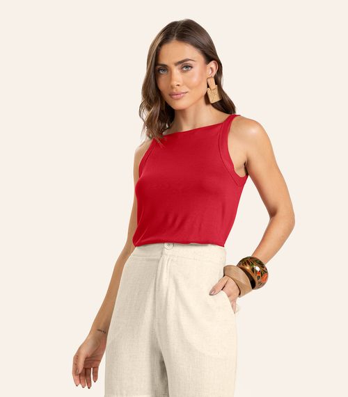 Regata Visco Tricot Feminina Endless Vermelho
