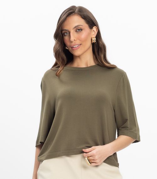 Blusa Feminina Manga Curta em Molecotton Endless Verde