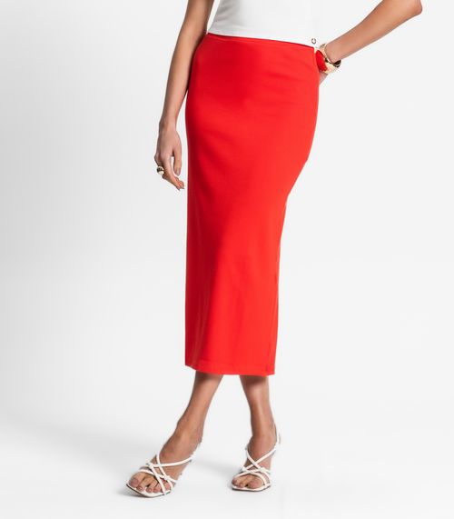 Saia Midi De Ribana Feminina Endless Laranja