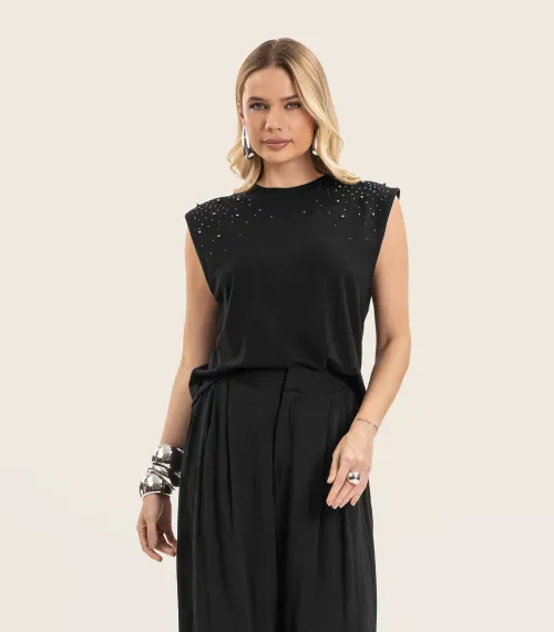 Regata Feminina em Viscose Endless Preto