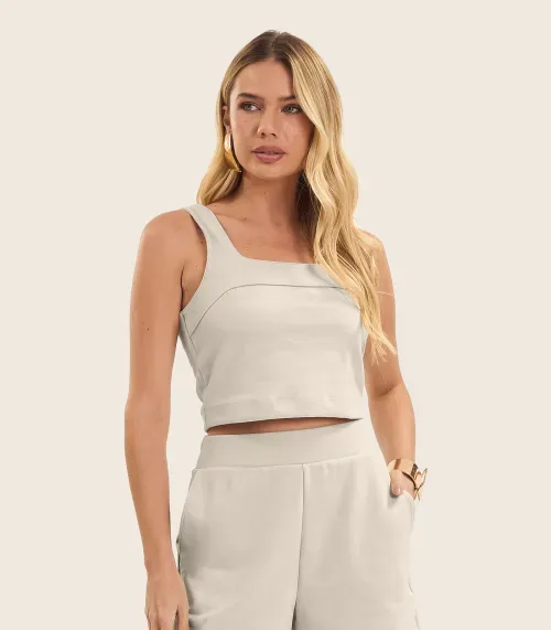 Conjunto Feminino Regata Com Shorts Endless Bege