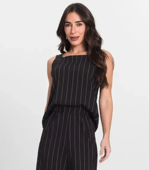 Regata Feminina Decote Quadrado Endless Preto