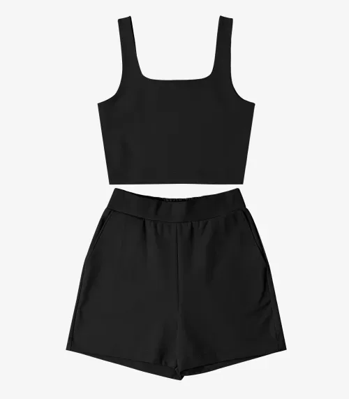 Conjunto Feminino Regata Com Shorts Endless Preto